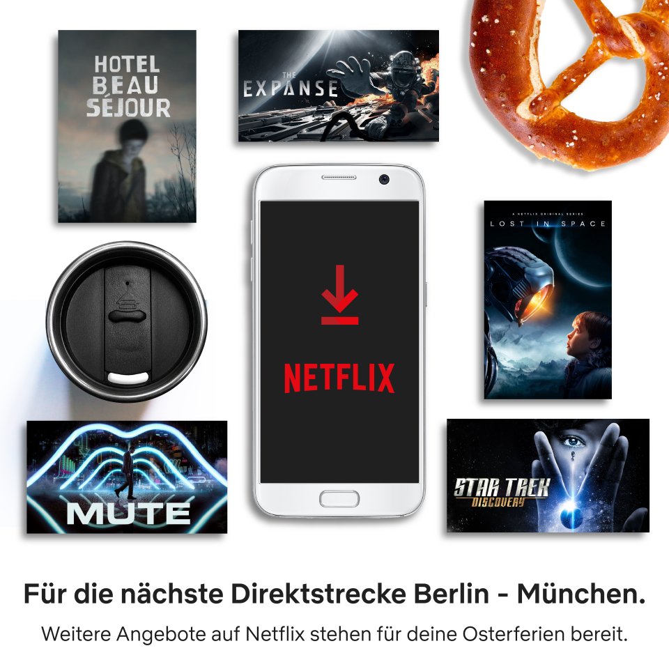 4 Stunden mit Netflix: Zeit genug, um SciFi "The Expanse", "Star Trek Discovery" oder "Mute" zu streamen.