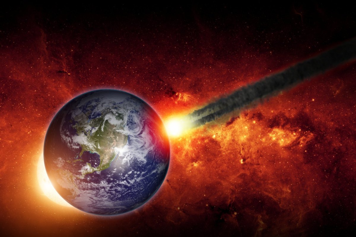 Asteroideneinschlag auf der Erde.