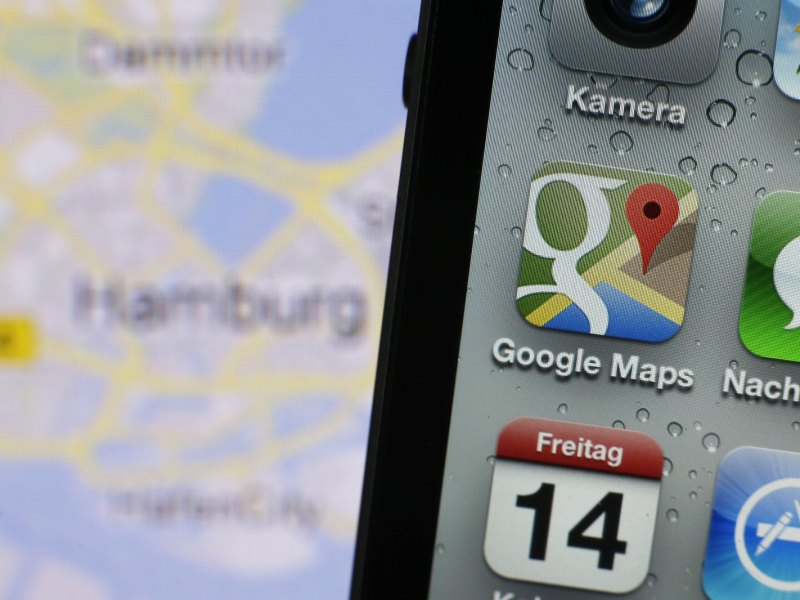 Icon der Google Maps-App auf einem Handy