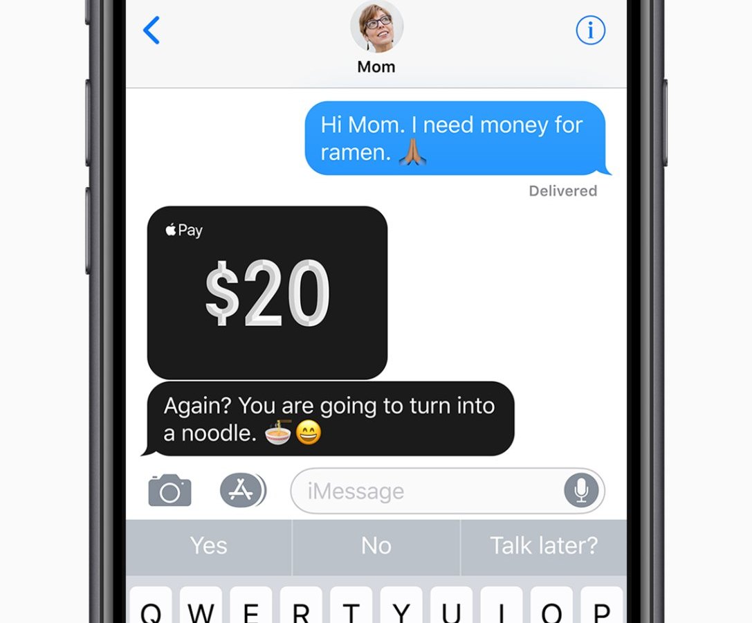 Per iMessageMithilfe Apple Pay Geld per iMessage verschicken.