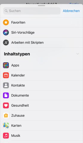 Erstelle Automationen auf deinem iPhone für bestimmte Inhaltstypen.