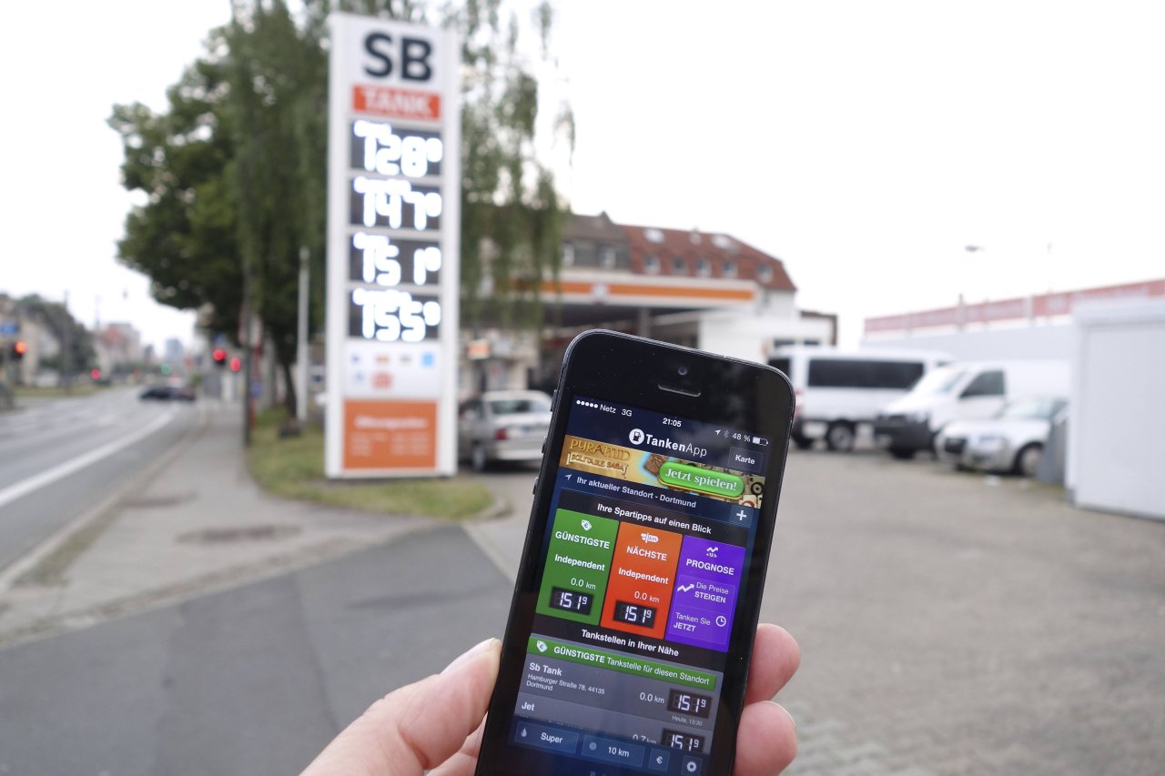 Die TankenApp zeigt dir die Benzin-Preise in ganz Deutschland an. 