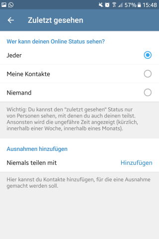 Telegram-Trick: Verbergt euren Online-Status. 