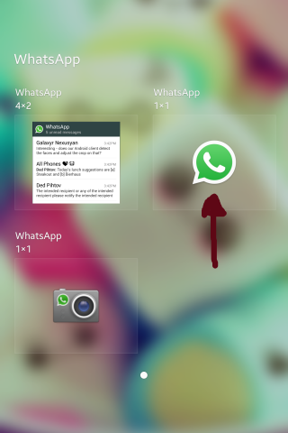 Wählt unter Android dieses WhatsApp-Widget aus und platziert eure Lieblingskontakte auf dem Homescreen.
