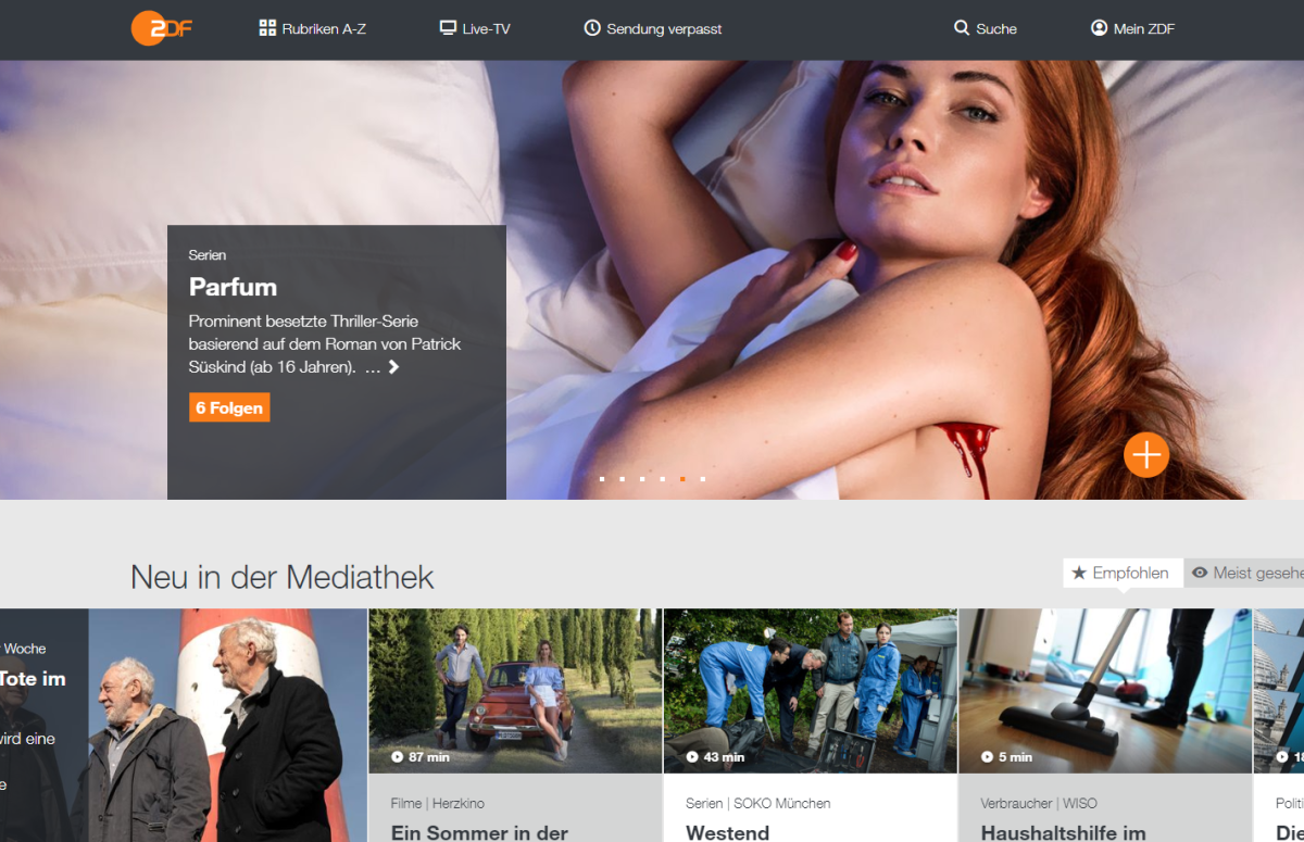Screenshot der ZDF-Mediathek