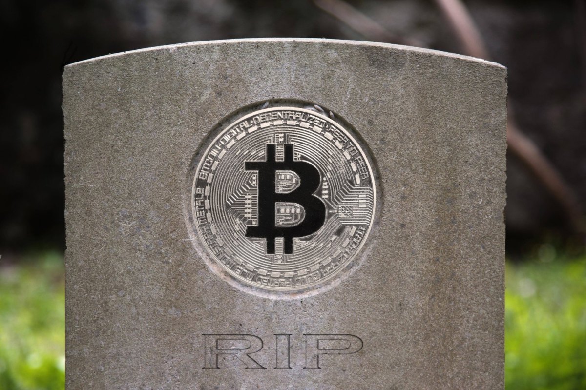Grabstein für Bitcoin