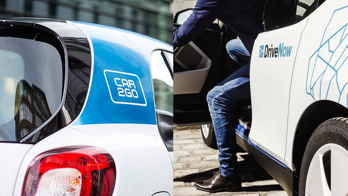 Das Logo von Car2Go und DriveNow.