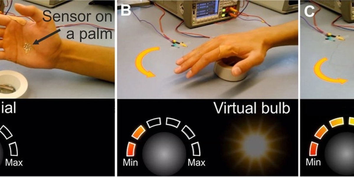 Aufnahmen aus dem Labor zeigen Tests mit der "e-skin".