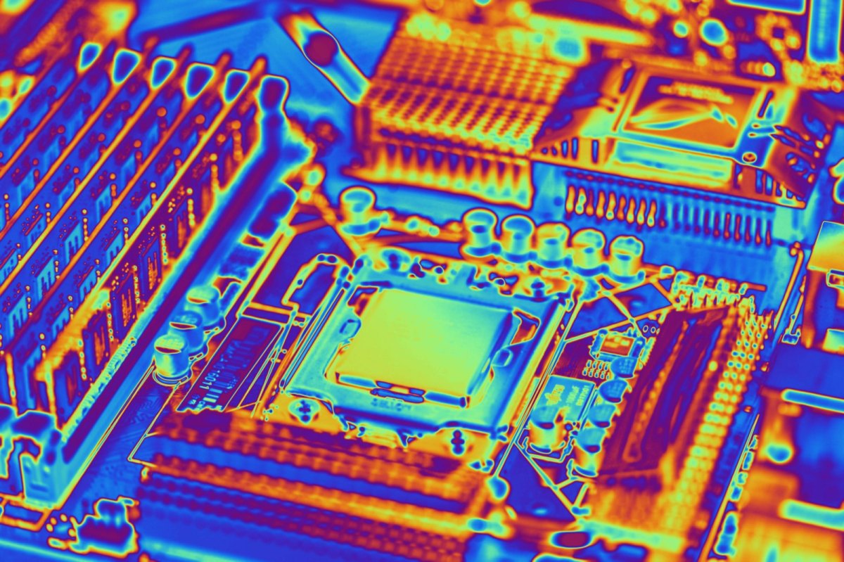 Grafisch bunte Darstellung eines Computerchips