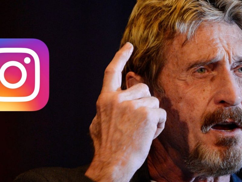 John Mcafee und das Instagram-Logo