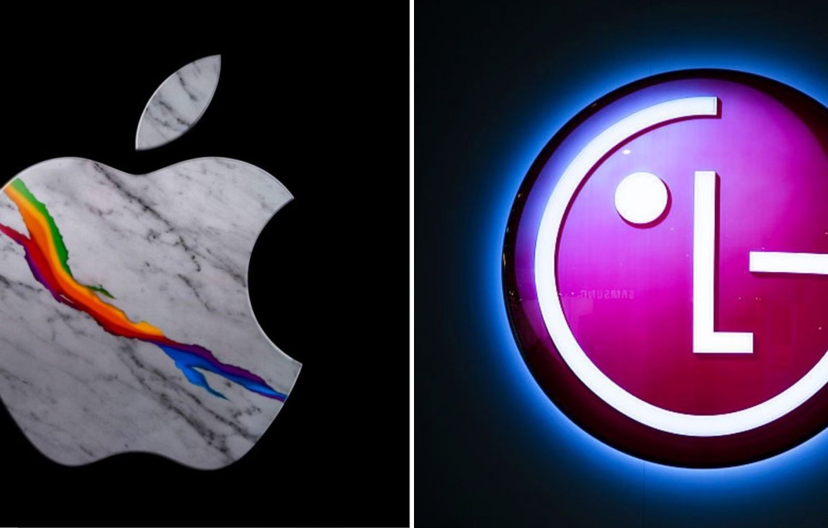 Apple- und LG-Logos nebeneinander