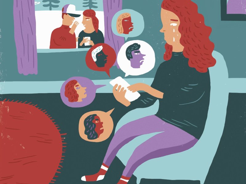 Illustration einer gemobbten Jugendlichen
