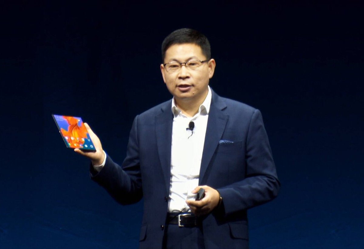 Richard Yu bei der Präsentation des Huawei "Mate X" auf dem Mobile World Congress 2019.