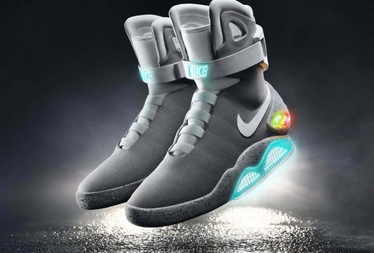 Das sind die Nike Mags von 2015. Die 2019er-Modelle sollen wesentlich athletischer aussehen.