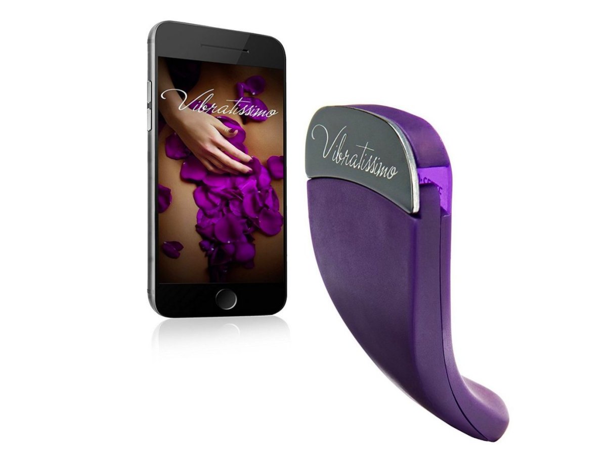 Der Vibrator "Panty Buster" samt App auf einem Smartphone.