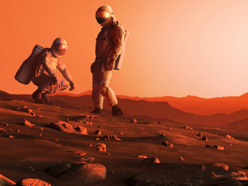 menschen auf dem mars