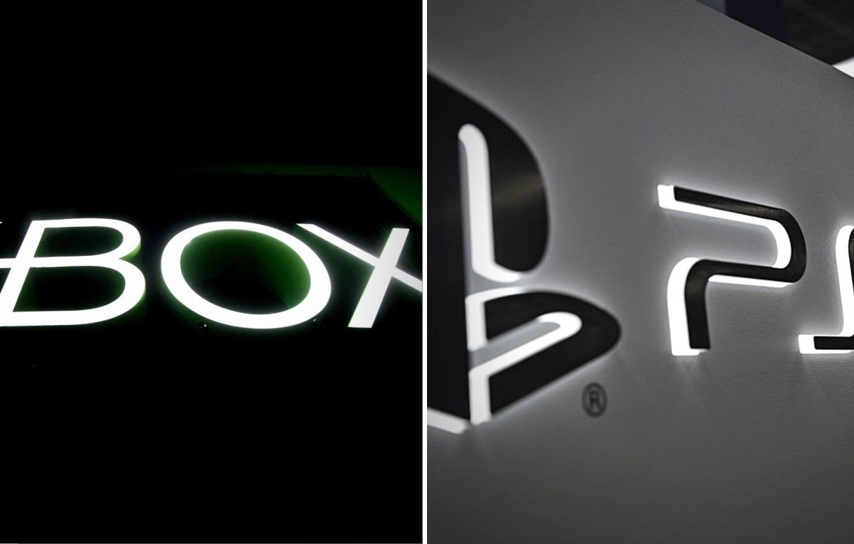 Logo der Xbox und der PS5.