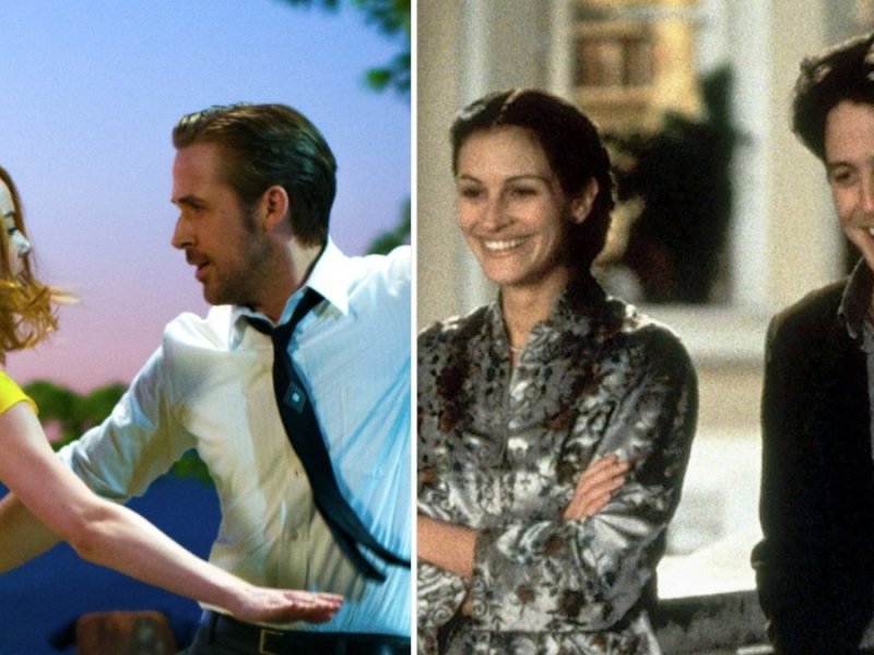 Perfekt für den Valentinstag: "La La Land" (li.) und "Notting Hill".. © Studiocanal / imago images/Mary Evans