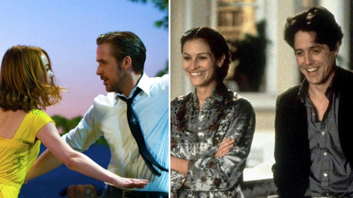 Perfekt für den Valentinstag: "La La Land" (li.) und "Notting Hill".. © Studiocanal / imago images/Mary Evans