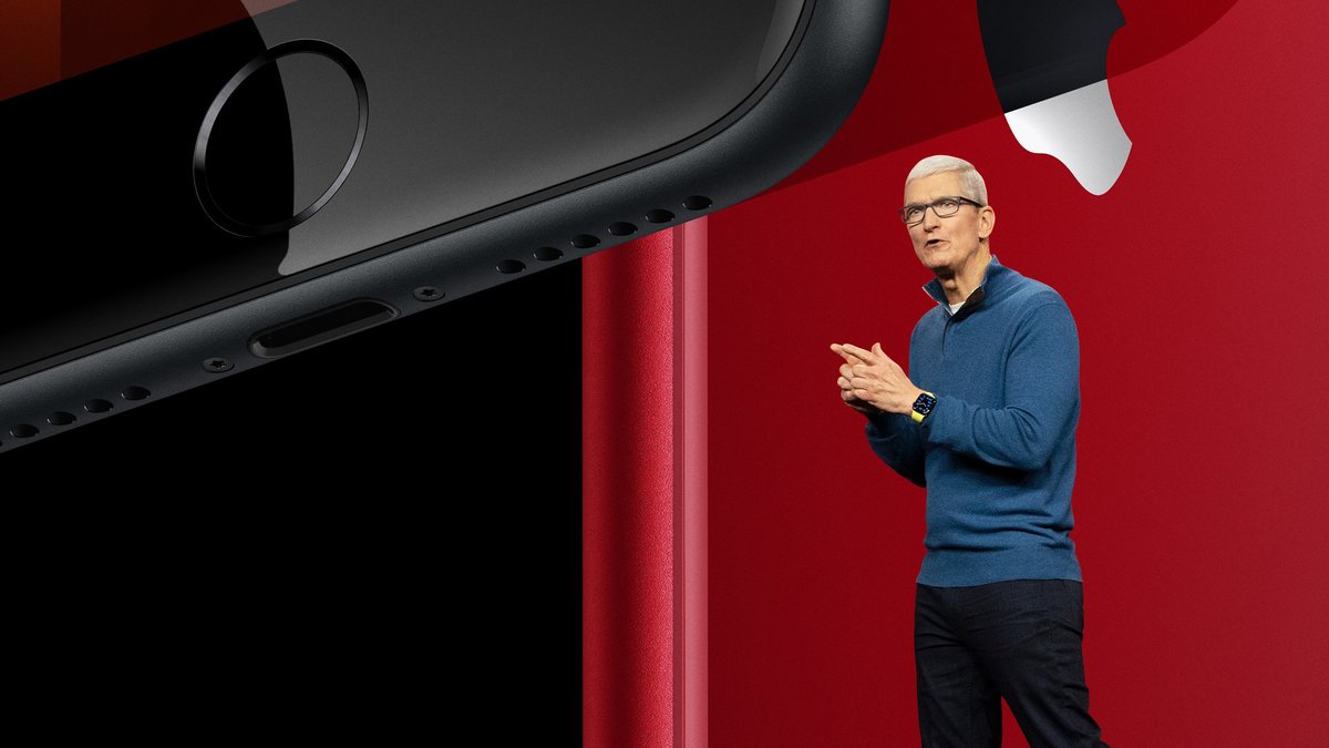 Apple-Chef Tim Cook während der Vorstellung des neuen iPhone SE.. © Apple Inc.