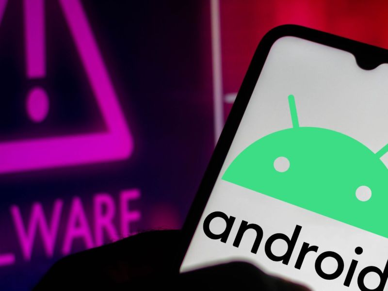 Android-Logo und Malware-Warnung