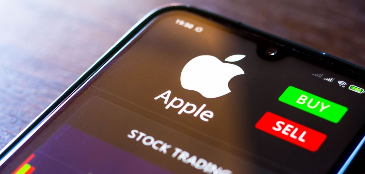 Apple-Aktie in einer Broker-App