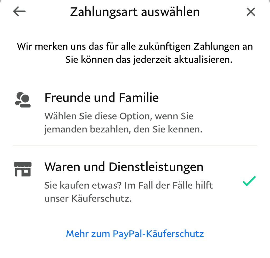 Zahlungsarten bei PayPal