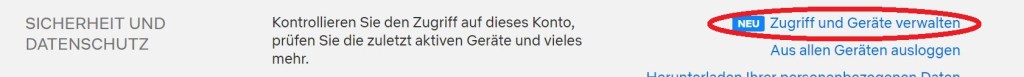 Screenshot der neuen Sicherheitsfunktion bei Netflix mit rotem Kringel.