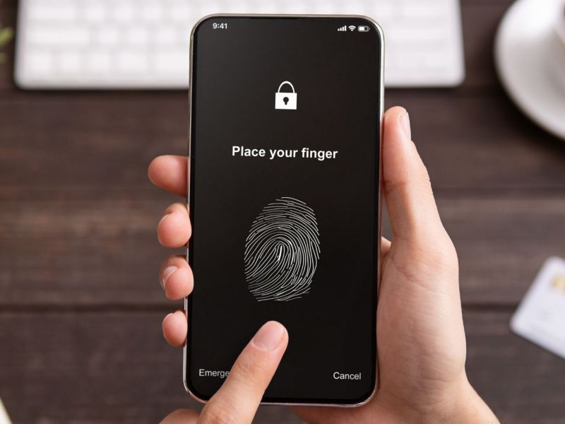 Fingerabdrucksensor am Handy