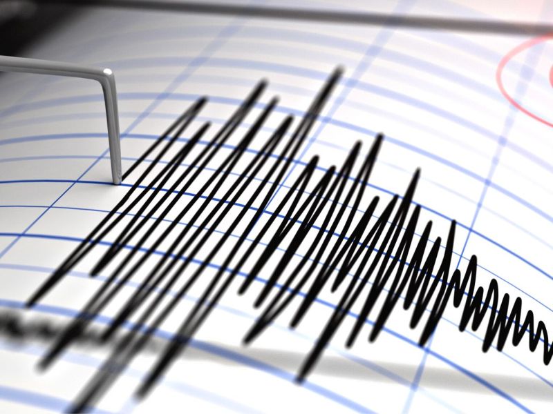 Seismograf zeichnet Erdbeben auf.