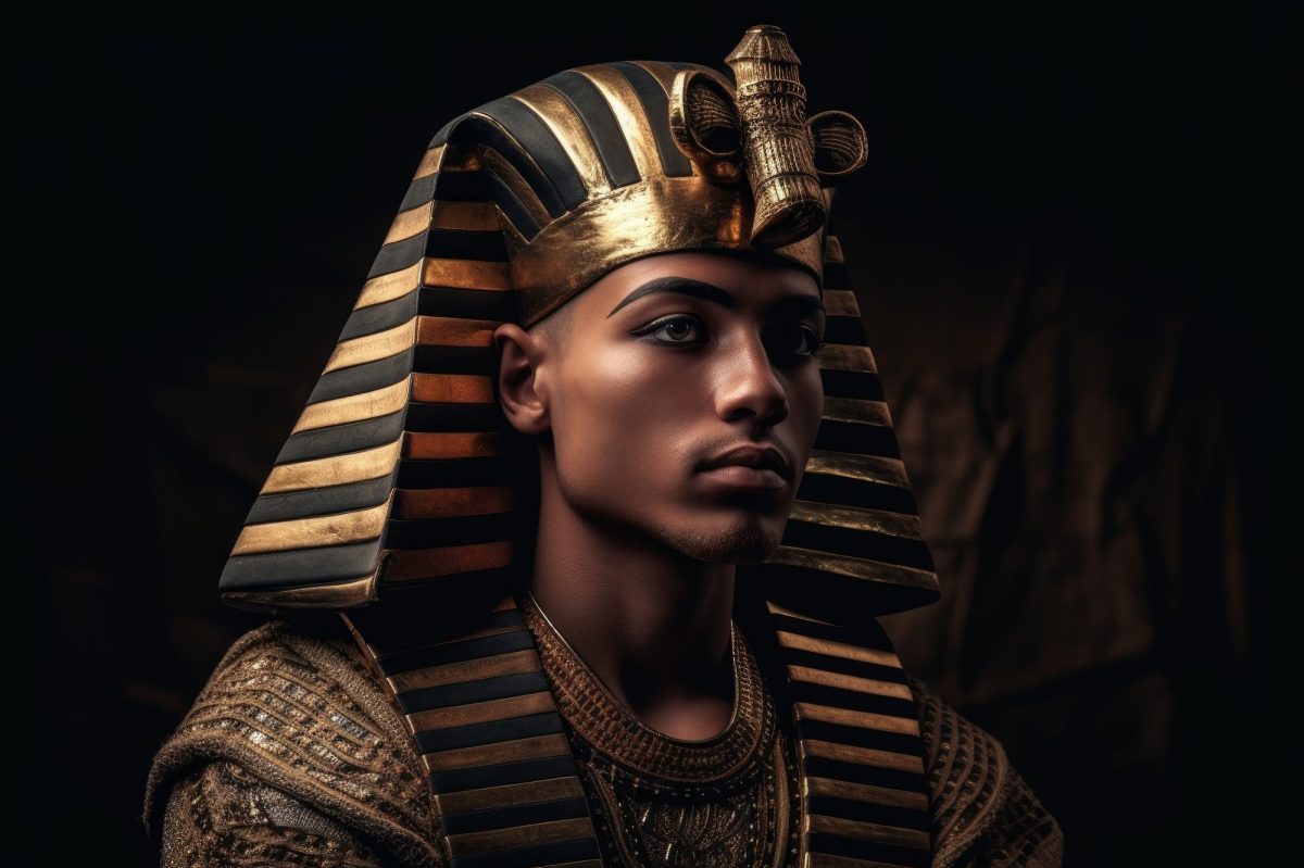 KI-generiertes Portrait von Tutanchamun.