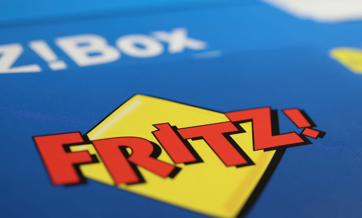 FritzBox-Symbol auf blauem Hintergrund