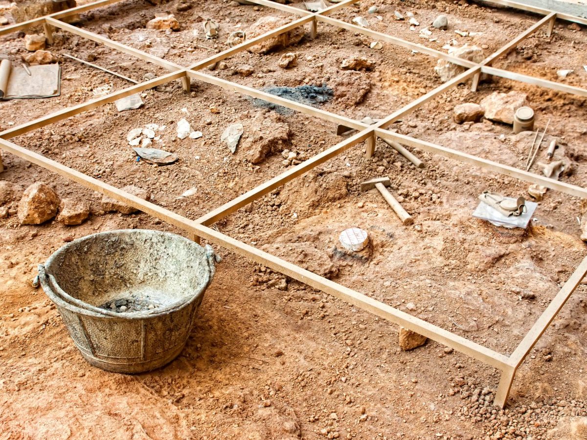 Ansicht eines archäologischen Fundes.