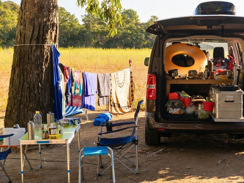 Wäsche beim Camping