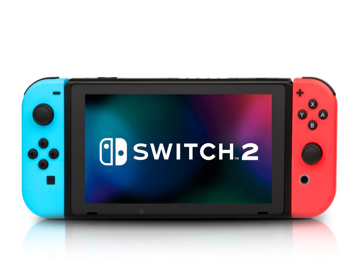 Auf dem Display einer Nintendo Switch steht "Switch.2" geschrieben.