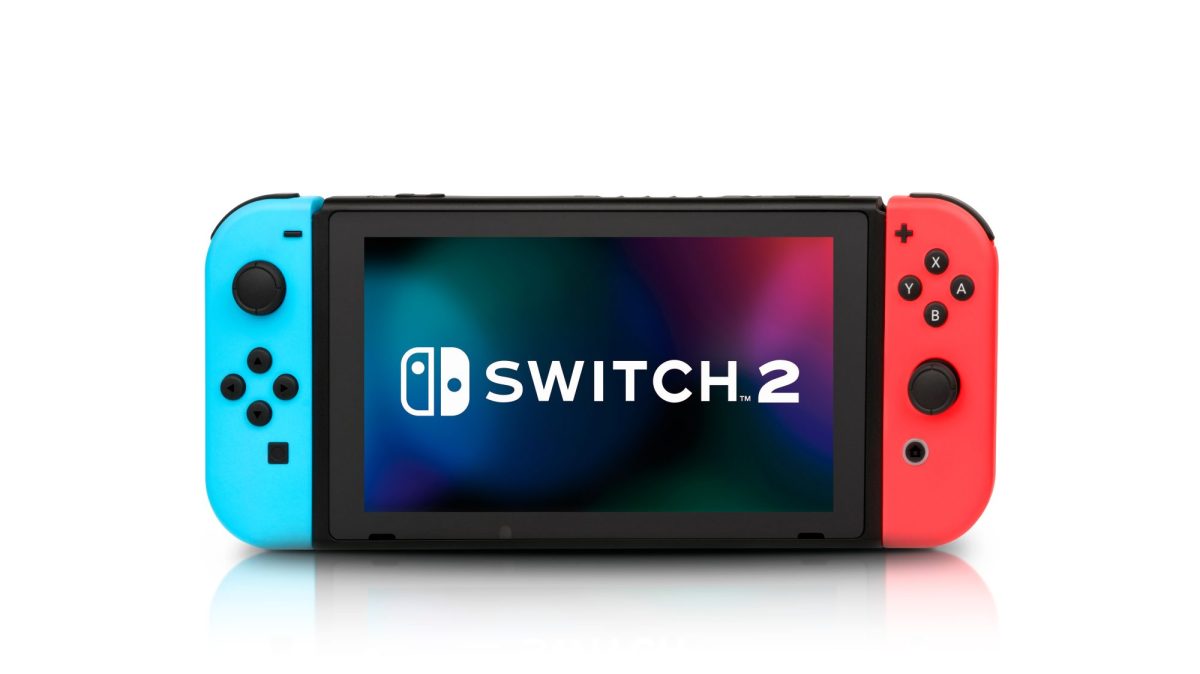 Auf dem Display einer Nintendo Switch steht "Switch.2" geschrieben.