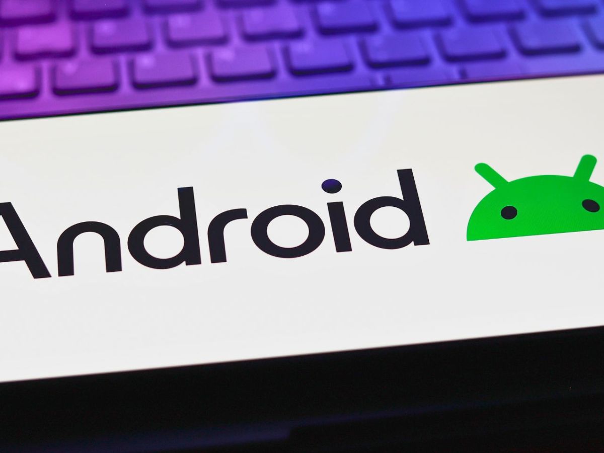 Android-Handy mit Logo