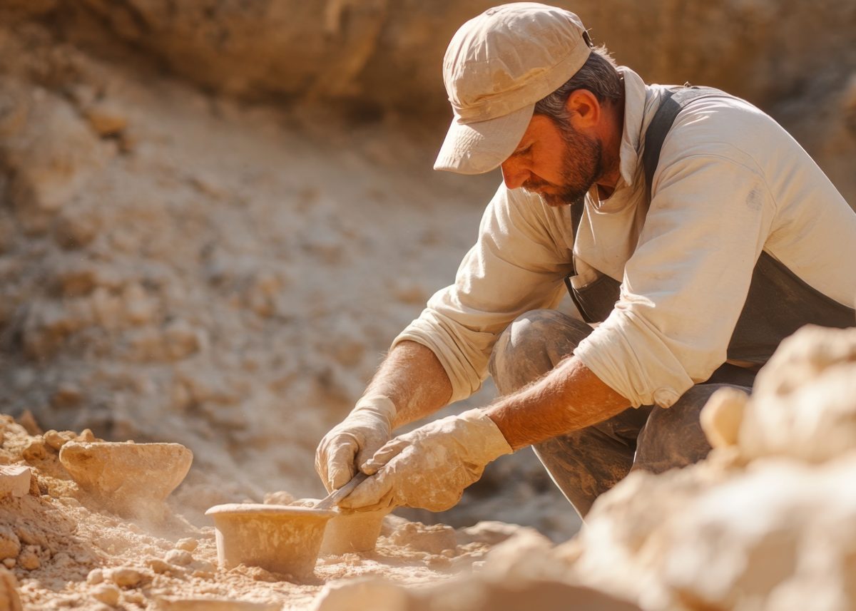 KI-generiertes Bild einer archäologischen Ausgrabung.