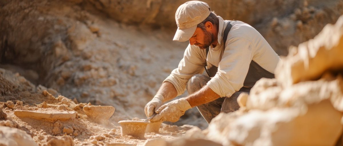 KI-generiertes Bild einer archäologischen Ausgrabung.