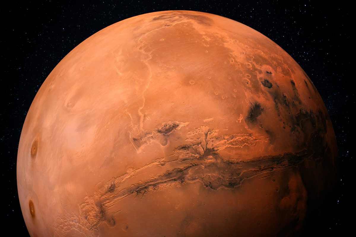 Der Mars im Weltall.