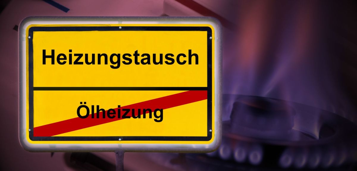 Heizungstausch-Schild