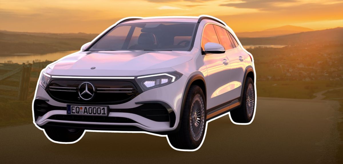 Weißes Mercedes SUV.