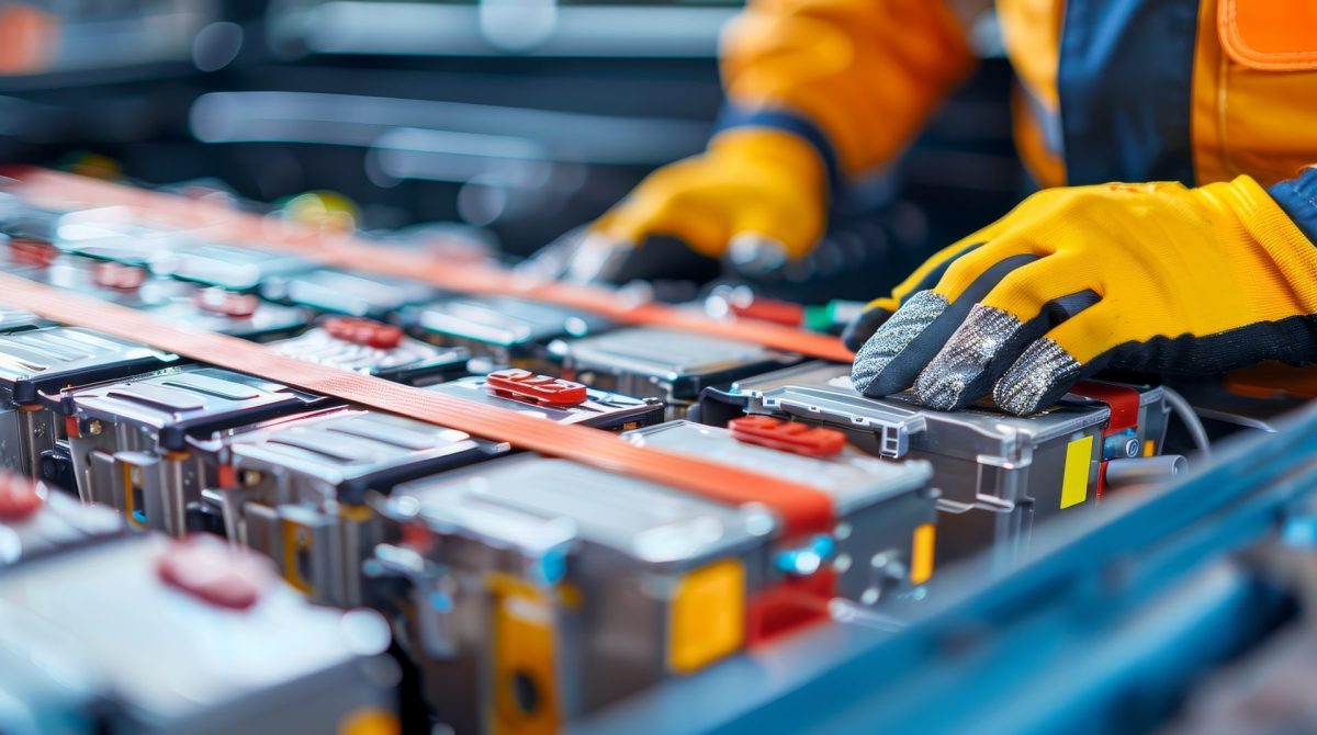 Batterien eines Elektroautos werden überprüft. (KI-generiertes Bild)