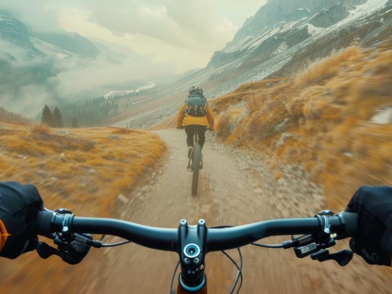 POV einer Person auf einem Gravelbike