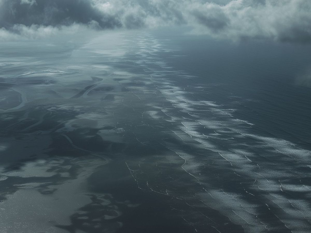 Ansicht der Nordsee von oben (KI-generiertes Bild).